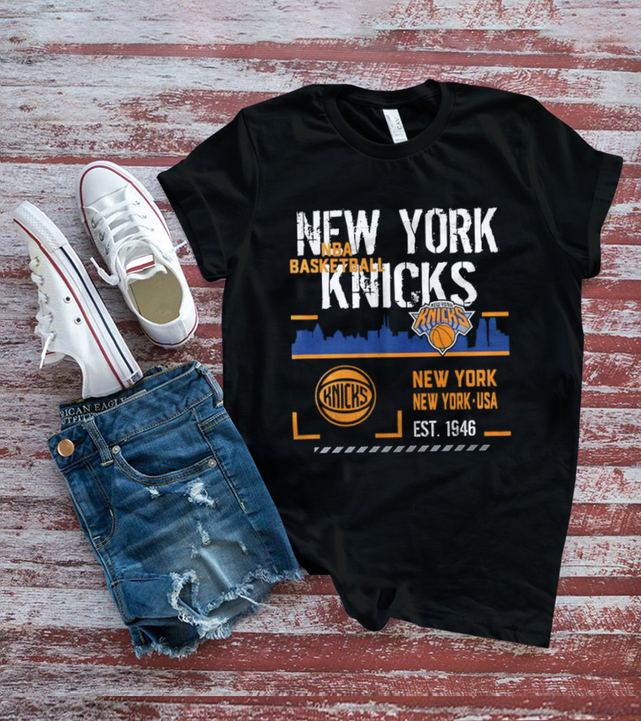 New York Knicks NBA Basketball Skyline Est 1946 T-Shirt