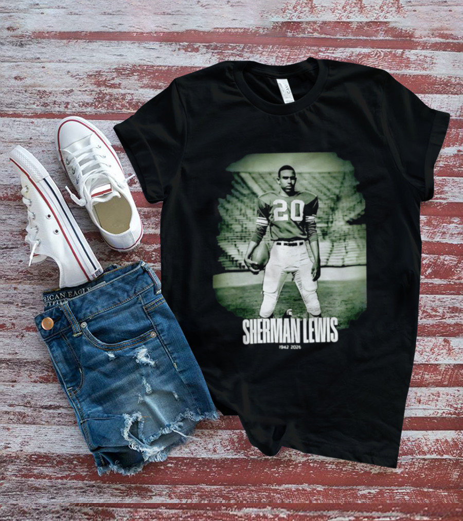Sherman Lewis 1942 2026 Legendary Number 20 Football T-Shirt