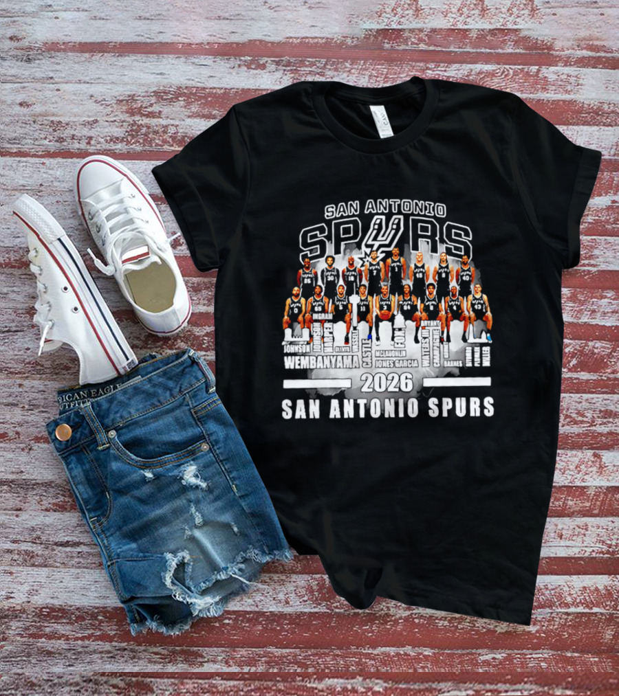 San Antonio Spurs Players 2026 Names Lineup T-Shirt
