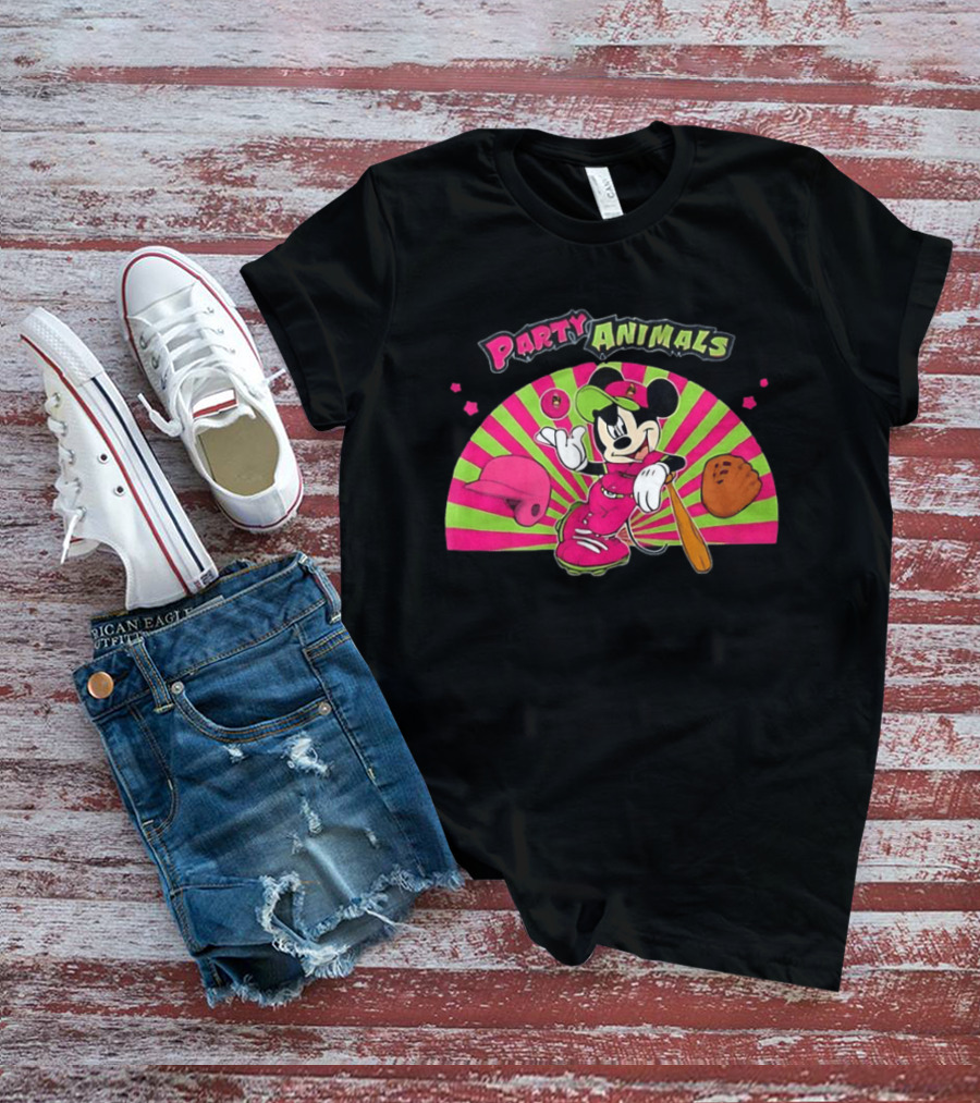 Savannah Party Animals Mickey Mouse Baseball Fun 2026 T-Shirt