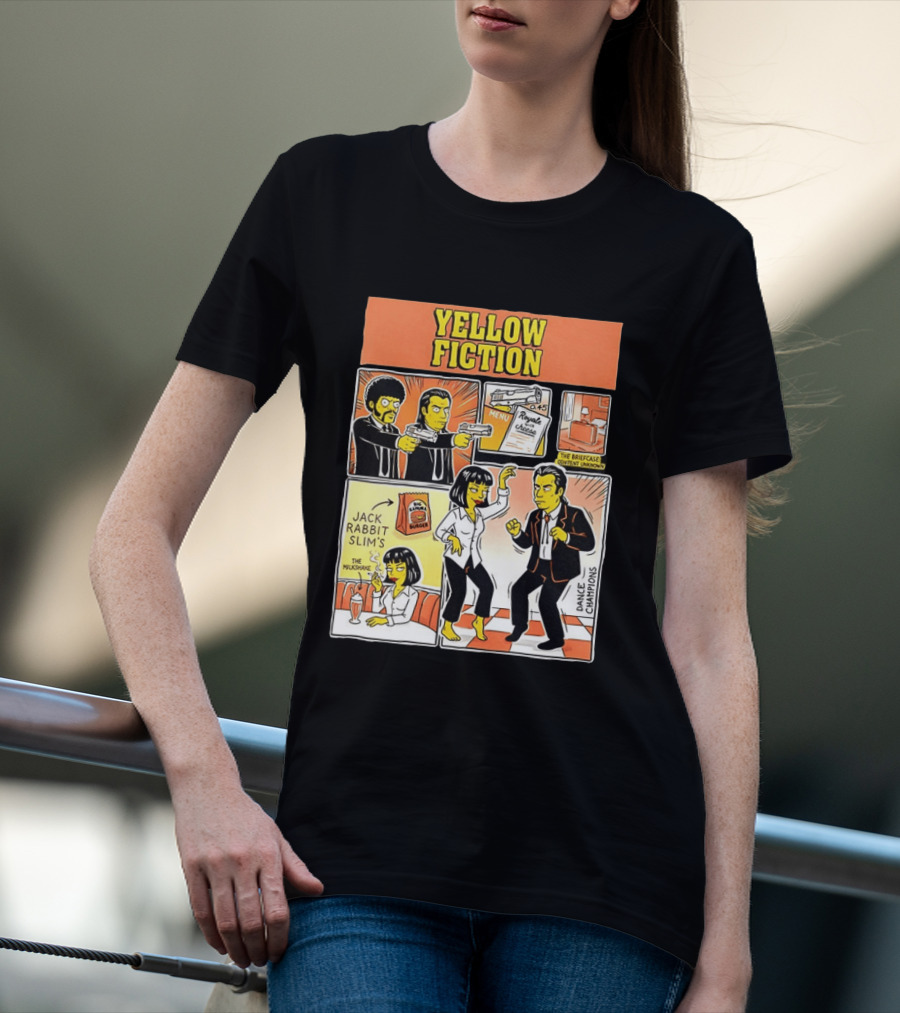 Yellow Fiction Royale Cheese Dance Champions Jack Rabbit Slim's T-Shirt