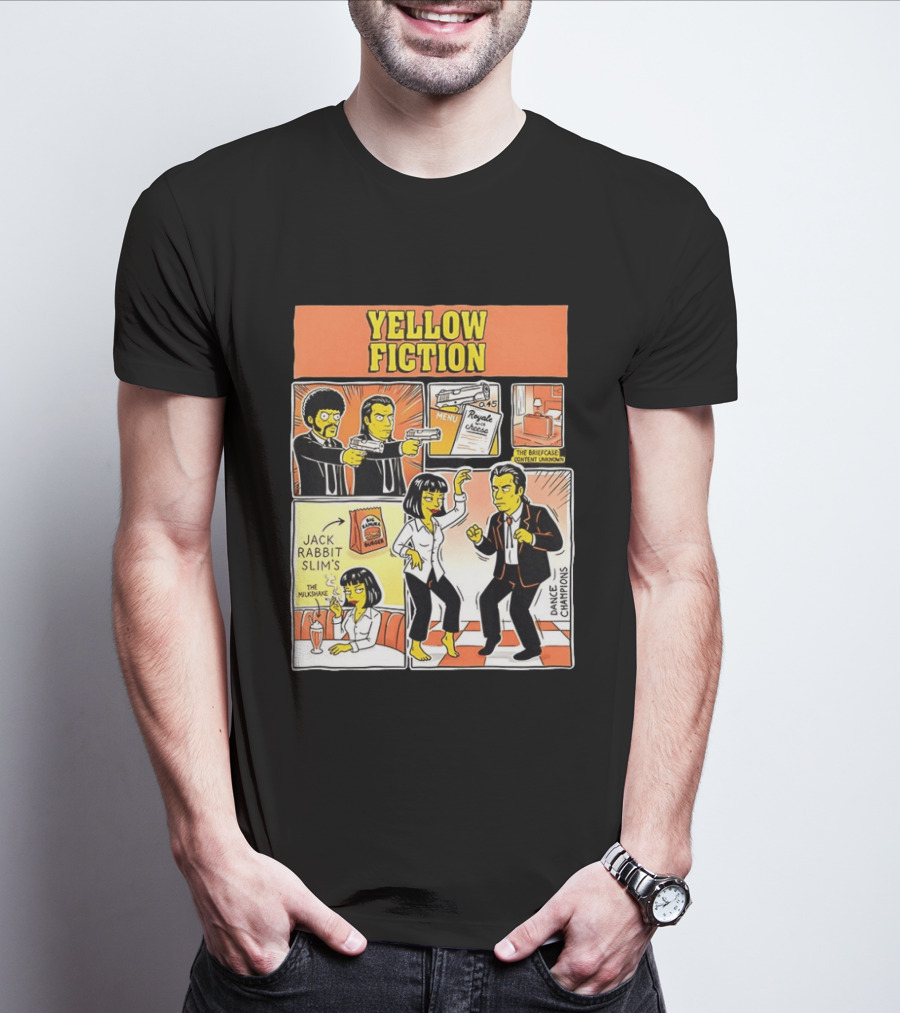 Yellow Fiction Royale Cheese Dance Champions Jack Rabbit Slim's T-Shirt