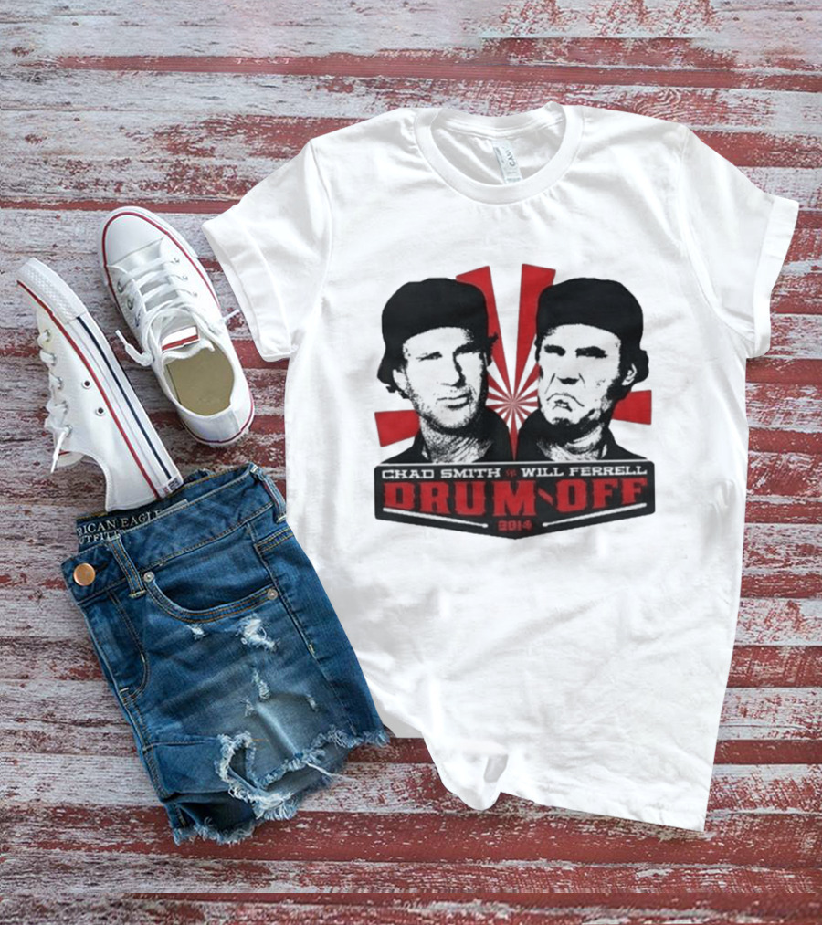 Chad Smith Will Ferrell Drum Off 2014 Event T-Shirt