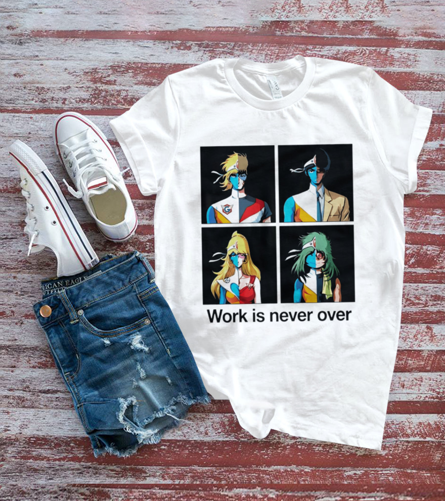 Crescendolls Work Is Never Over Daft Punk Interstella 5555 Characters T-Shirt