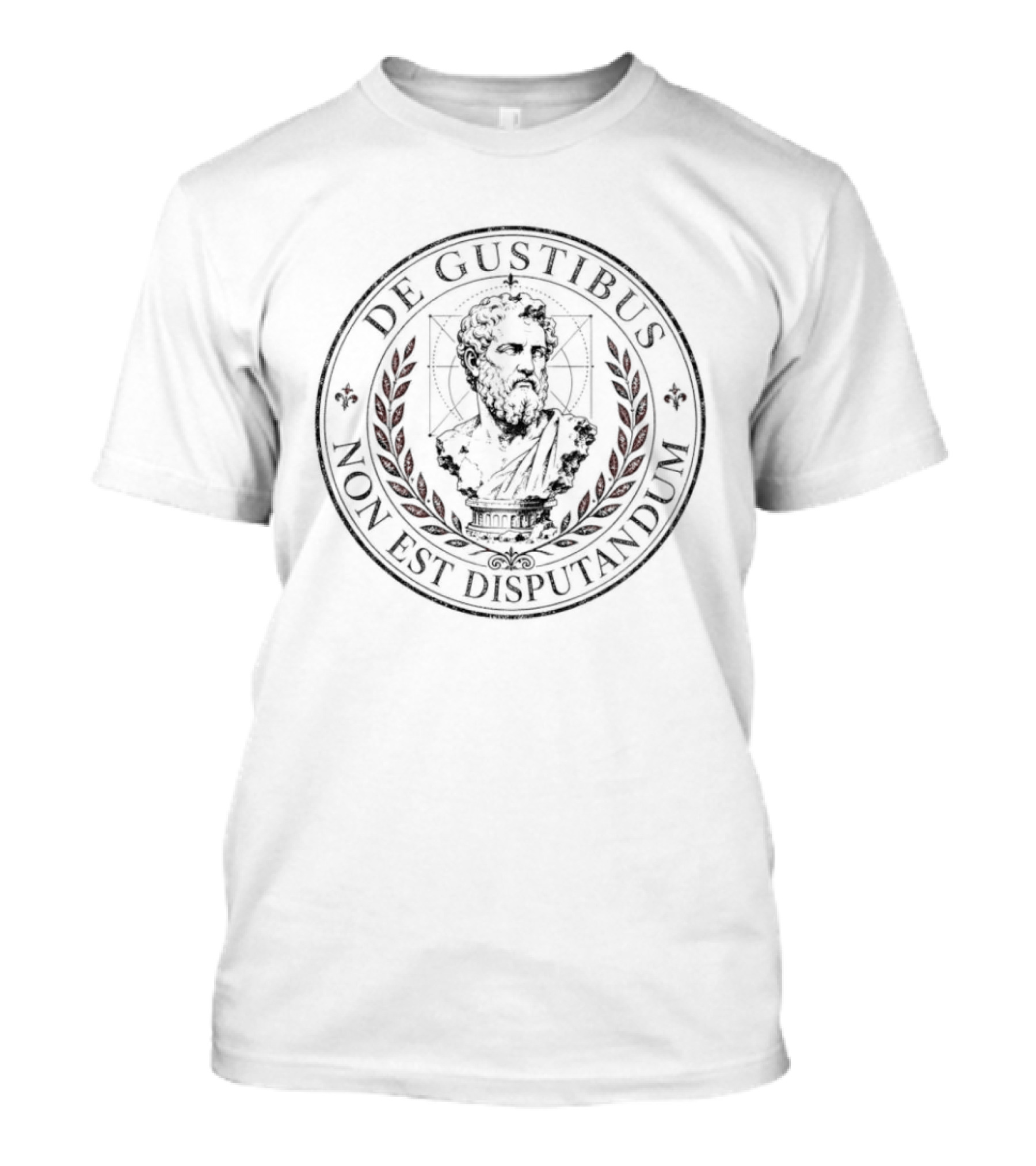 De Gustibus Non Est Disputandum Bust Laurel Wreath Classical Philosophy T-Shirt