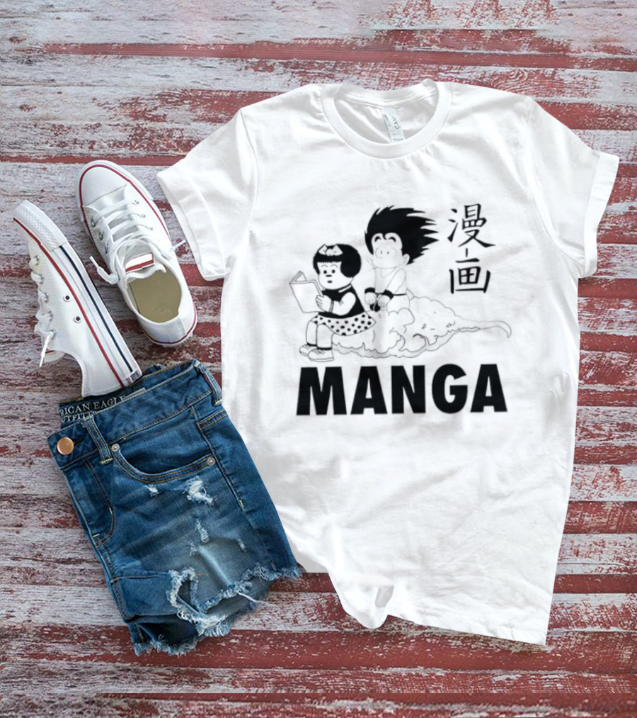 Manga Characters Riding Nimbus Cloud Goku T-Shirt