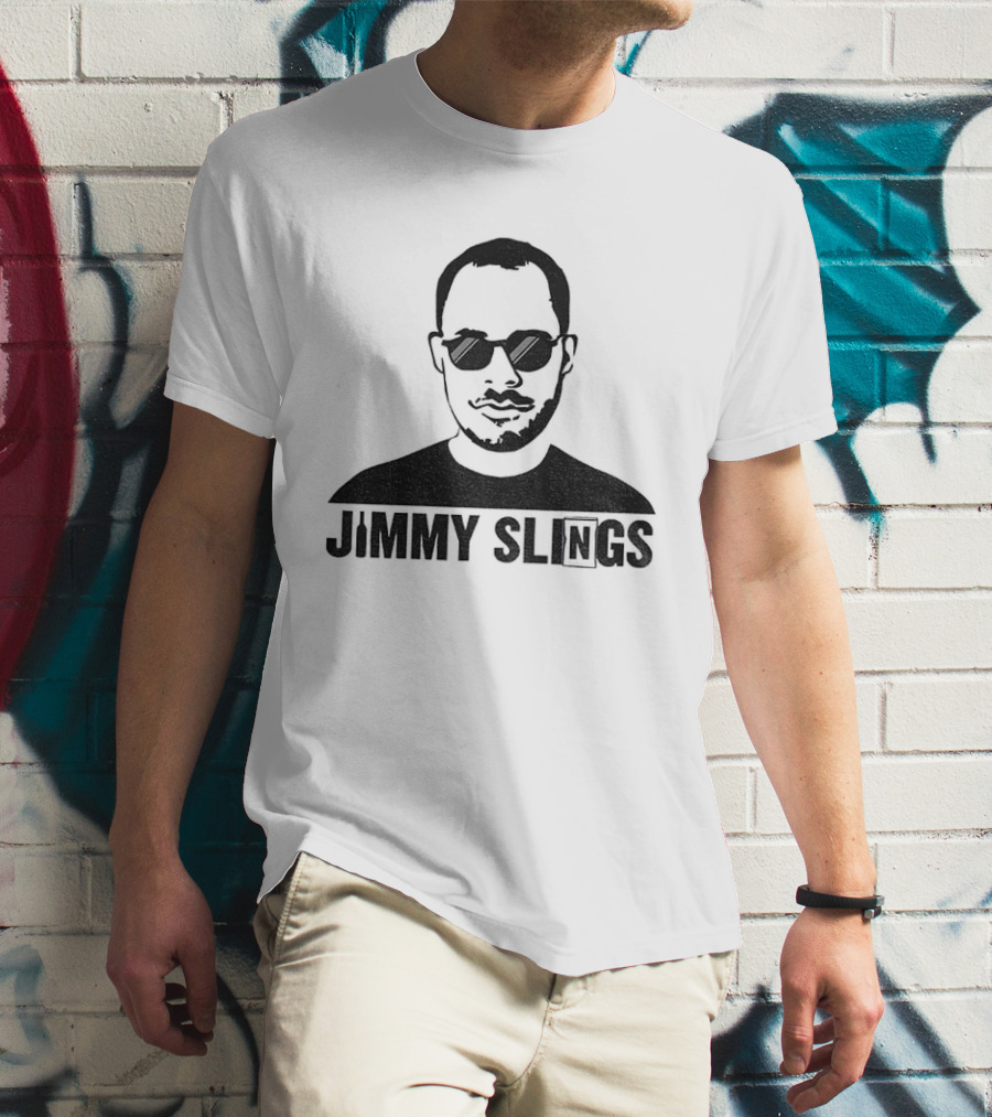 Jimmy Slings Sketch Portrait With Sunglasses T-Shirt