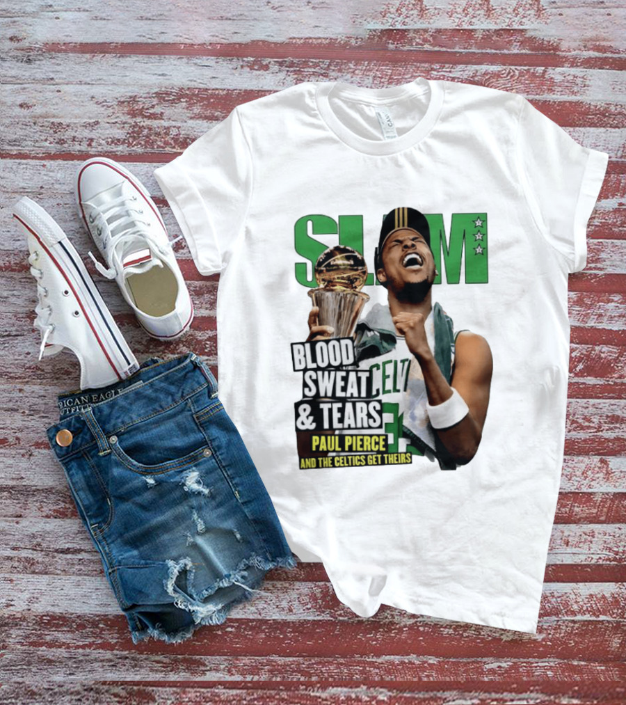 Paul Pierce SLAM Blood Sweat & Tears Celtics Champions T-Shirt