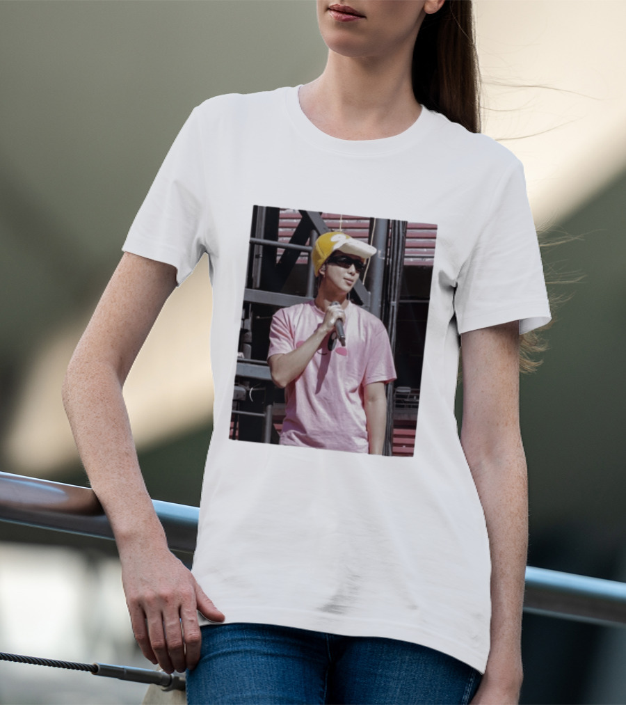 Namjoon Wearing Psyduck Hat Pink T T-Shirt
