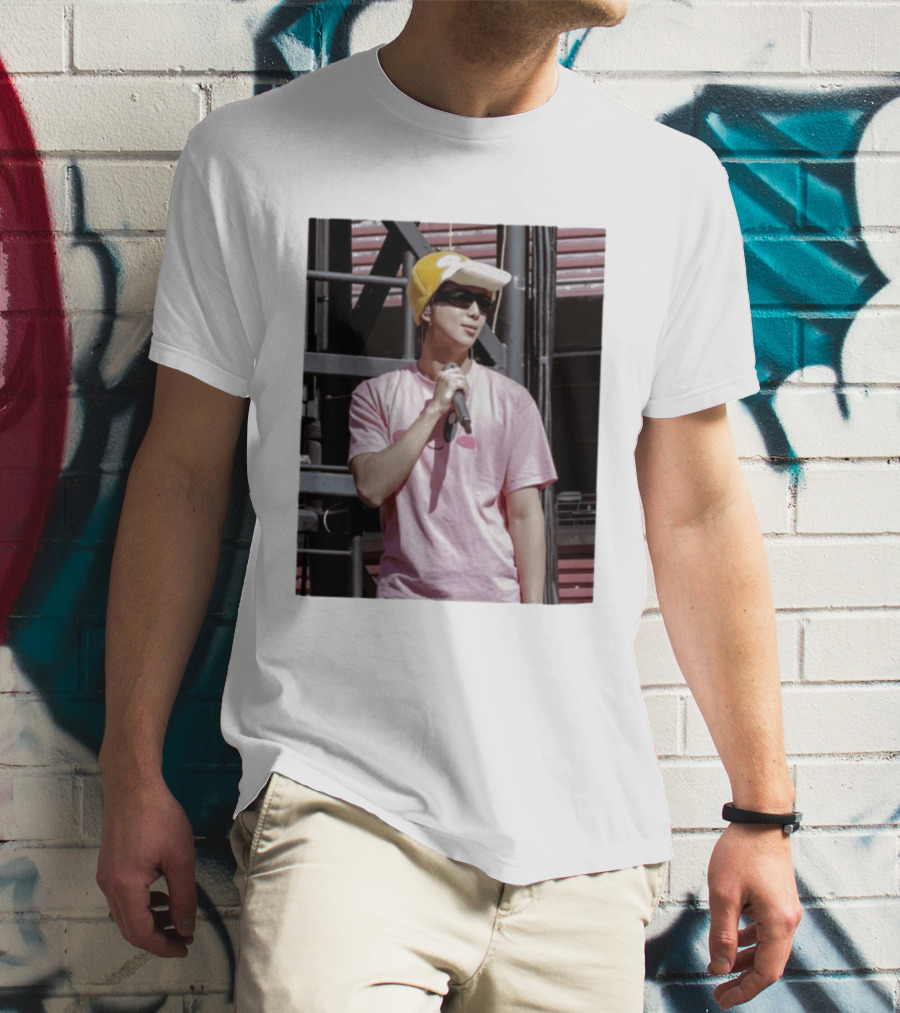 Namjoon Wearing Psyduck Hat Pink T T-Shirt