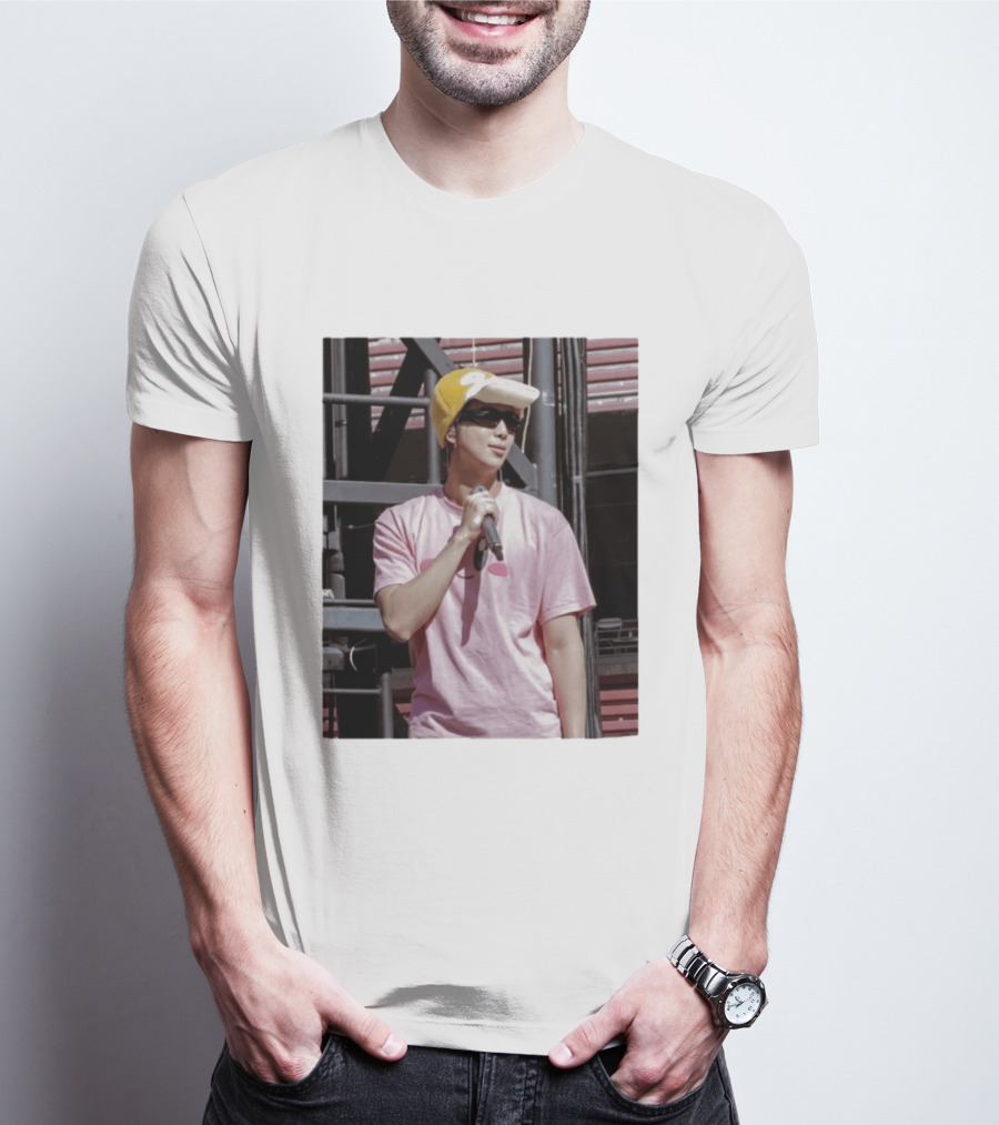 Namjoon Wearing Psyduck Hat Pink T T-Shirt