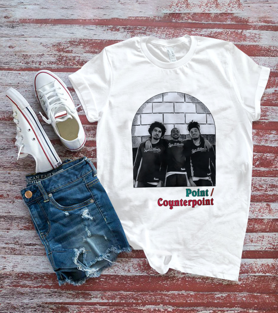 San Antonio Spurs Basketball Player Trio Point Counterpoint T-Shirt