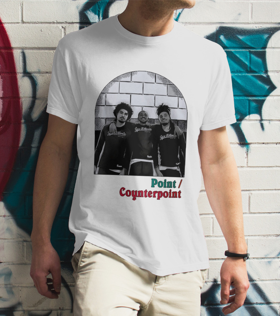 San Antonio Spurs Basketball Player Trio Point Counterpoint T-Shirt