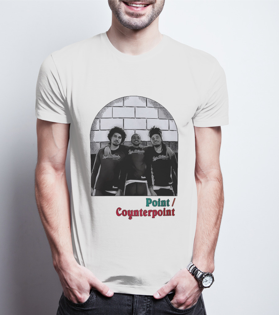 San Antonio Spurs Basketball Player Trio Point Counterpoint T-Shirt
