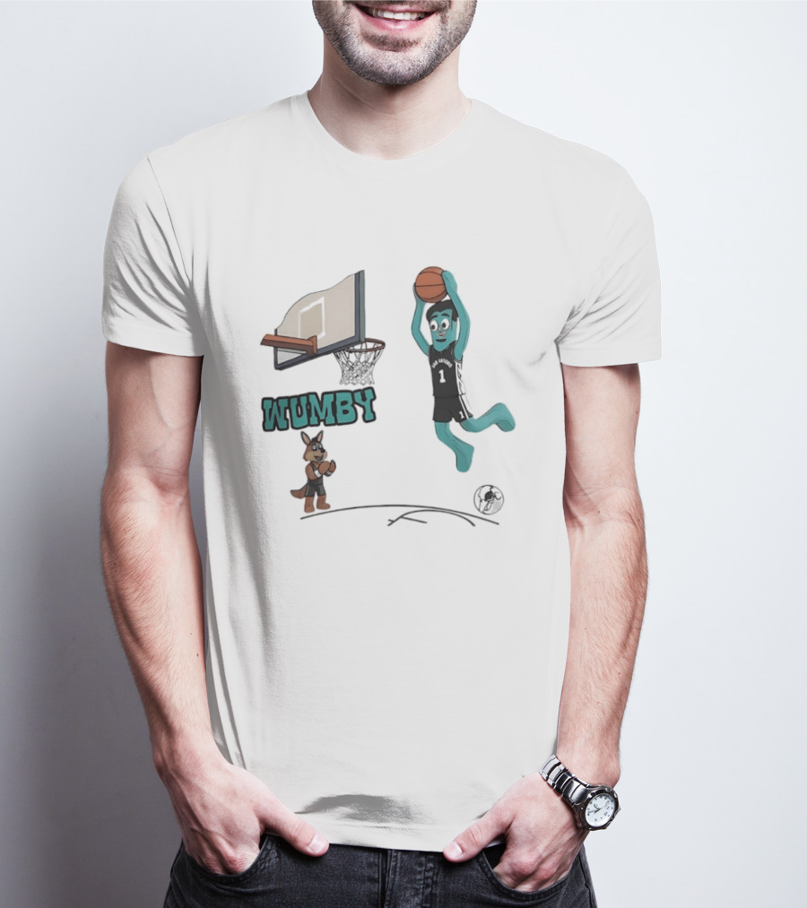 San Antonio Spurs Wumby Dunk Basketball Animated T-Shirt