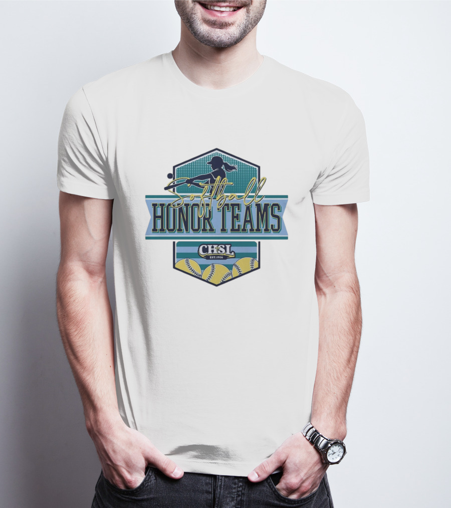 Softball Honor Teams CHSL Est. 1926 With Player Silhouette And Softballs T-Shirt