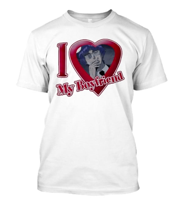 I Love My Boyfriend Heart Anime Style Wolf Keum Wind Breaker T-Shirt