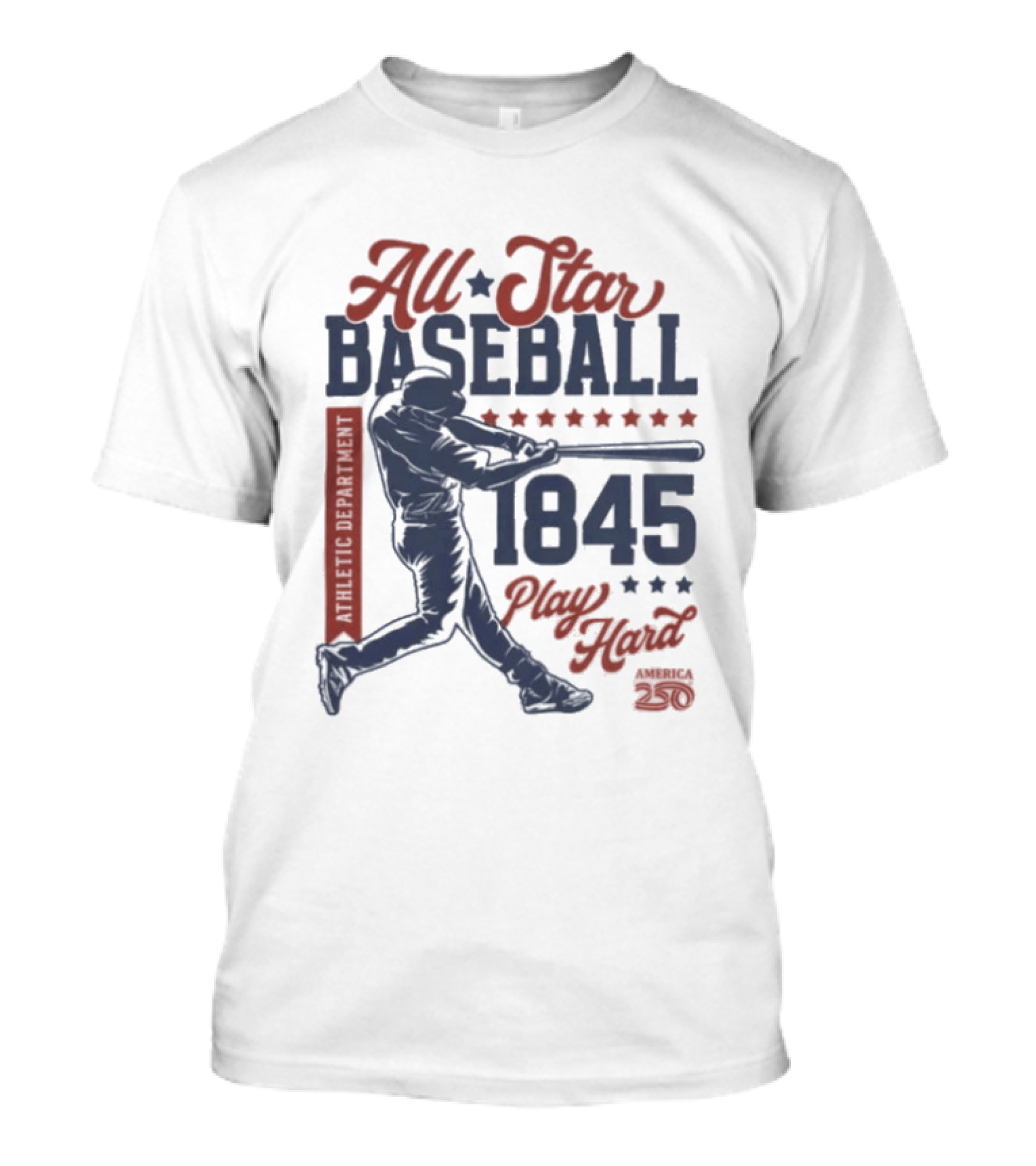 All Star Baseball 1845 Player Red Blue T-Shirt