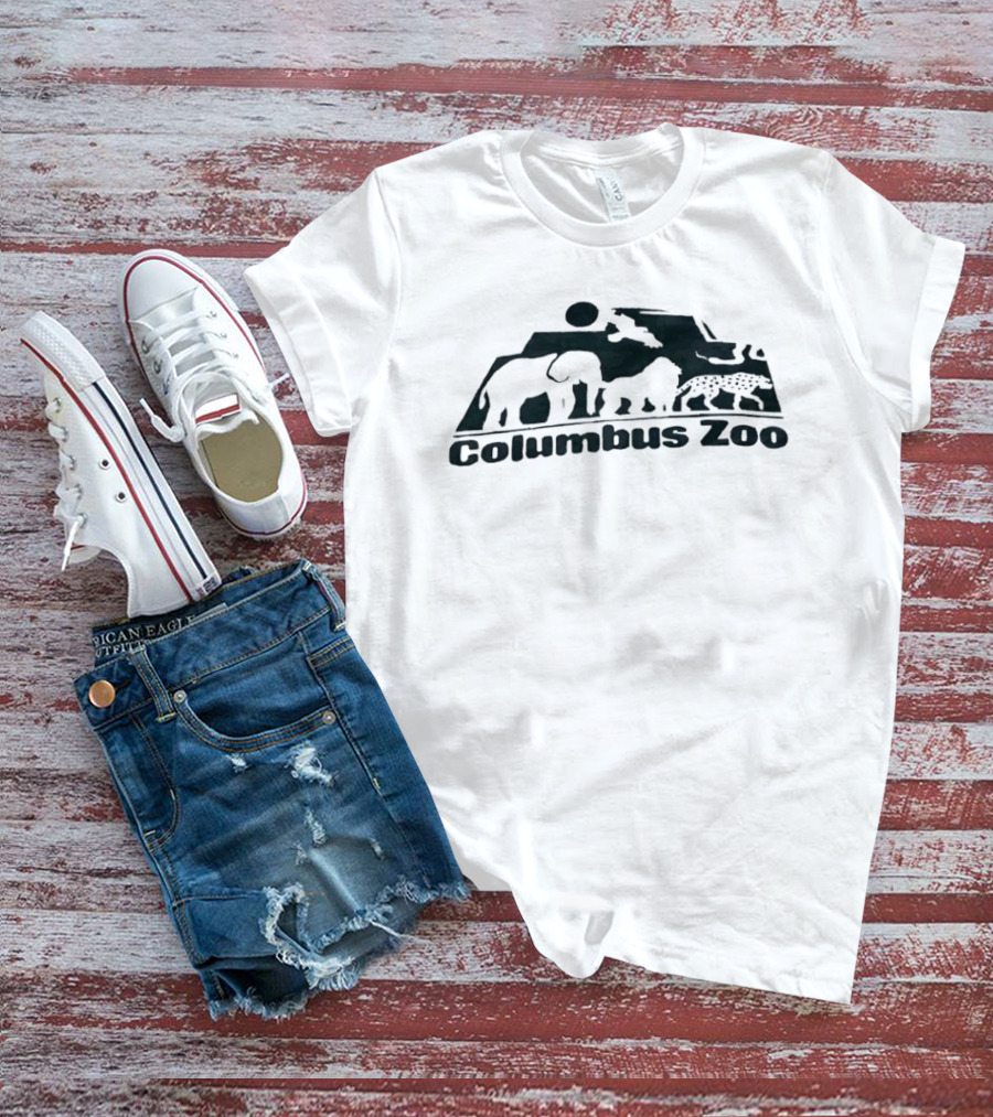 Columbus Zoo Elephant Lion Leopard Scenery T-Shirt