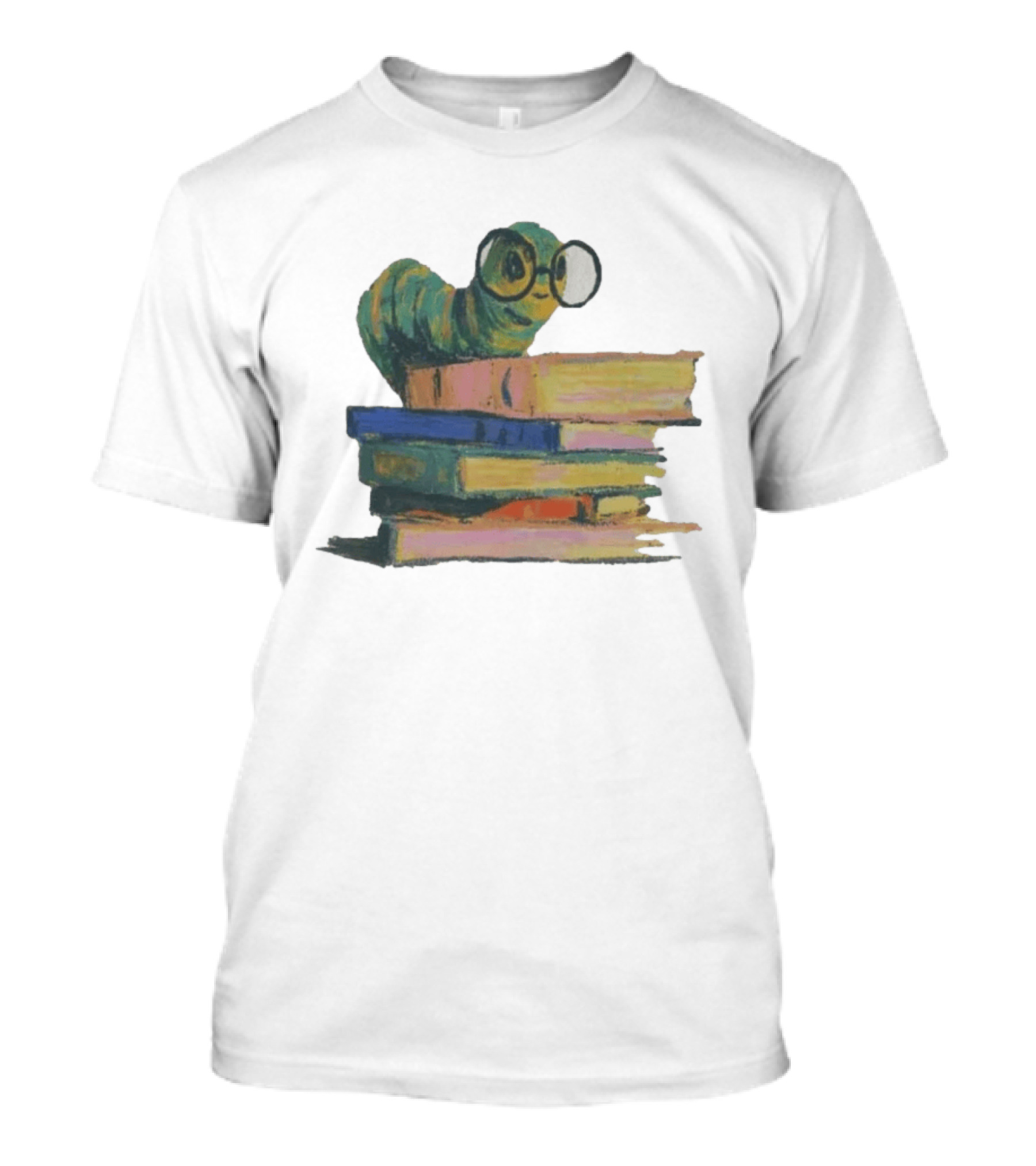 Literary Bookworm Glasses Stack Books T-Shirt