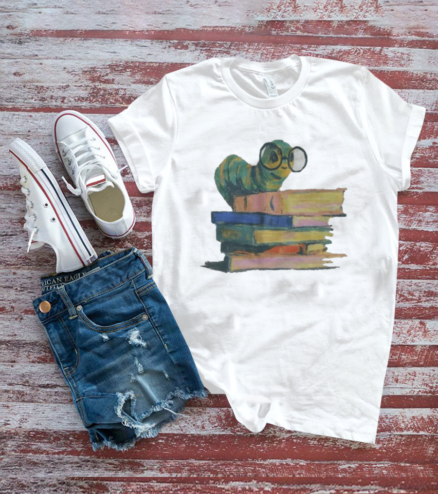 Literary Bookworm Glasses Stack Books T-Shirt