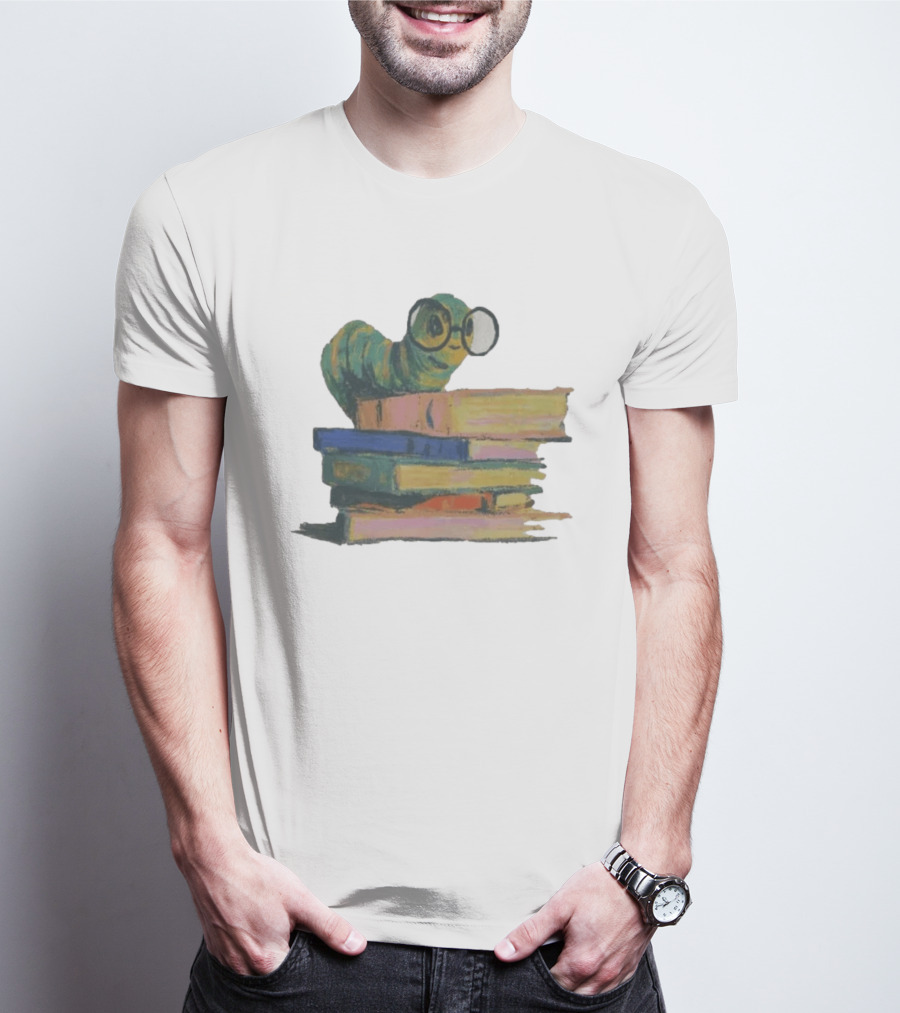 Literary Bookworm Glasses Stack Books T-Shirt