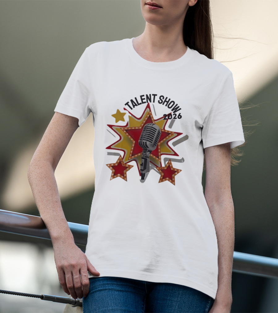 Talent Show 2026 Star Performer Mic And Stars T-Shirt