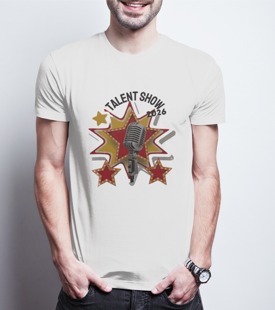 Talent Show 2026 Star Performer Mic And Stars T-Shirt