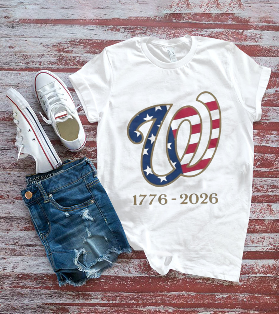 Washington Nationals America 250 Flag W 1776 2026 Stars And Stripes Anniversary T-Shirt