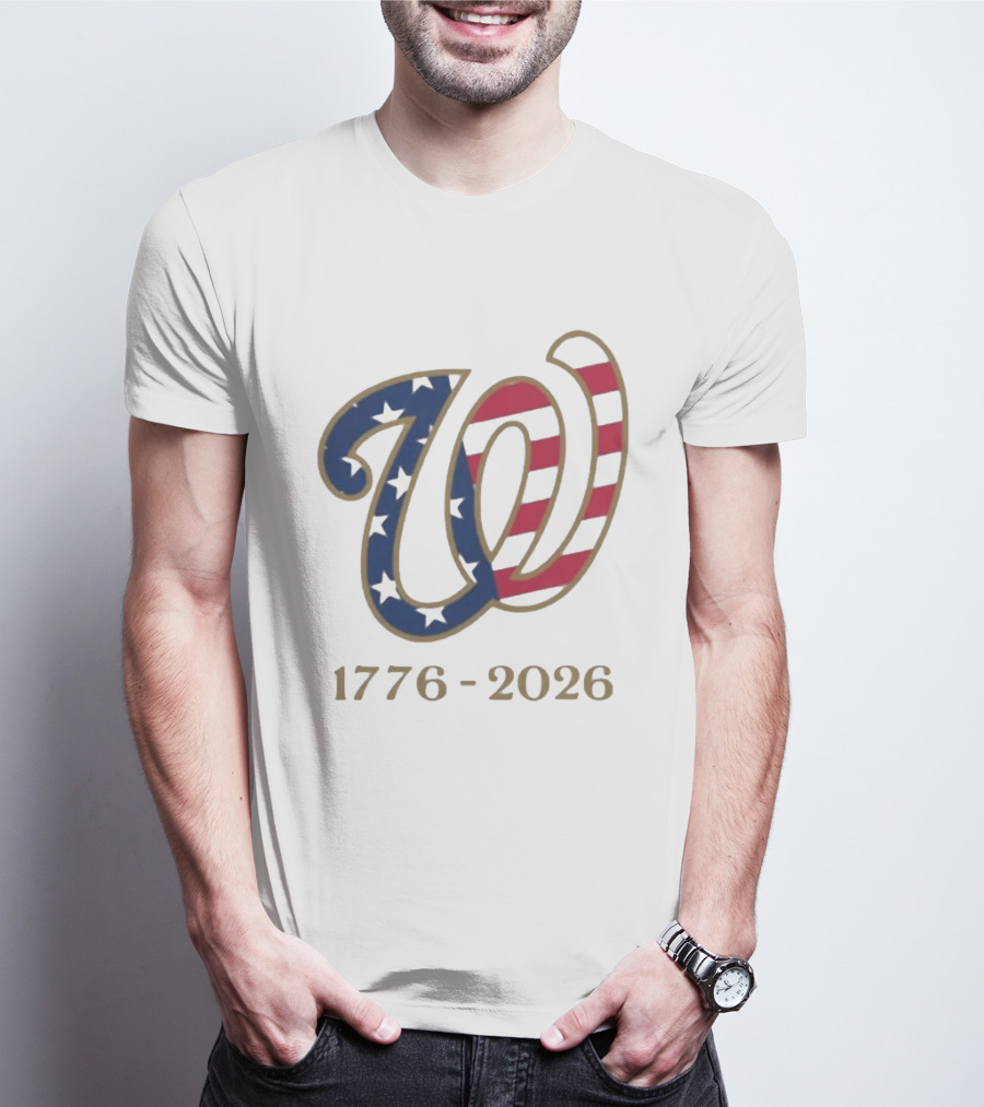 Washington Nationals America 250 Flag W 1776 2026 Stars And Stripes Anniversary T-Shirt