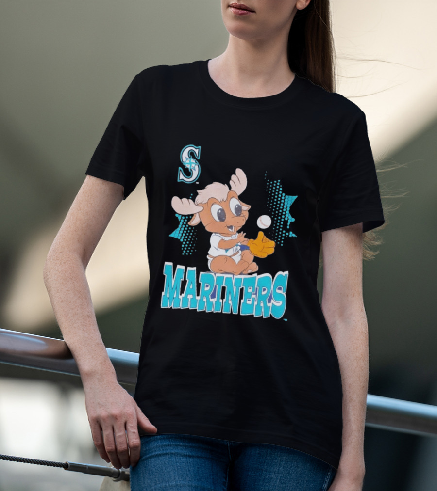 Seattle Mariners Baby Moose Rookie Baseball Glove Mariners T-Shirt