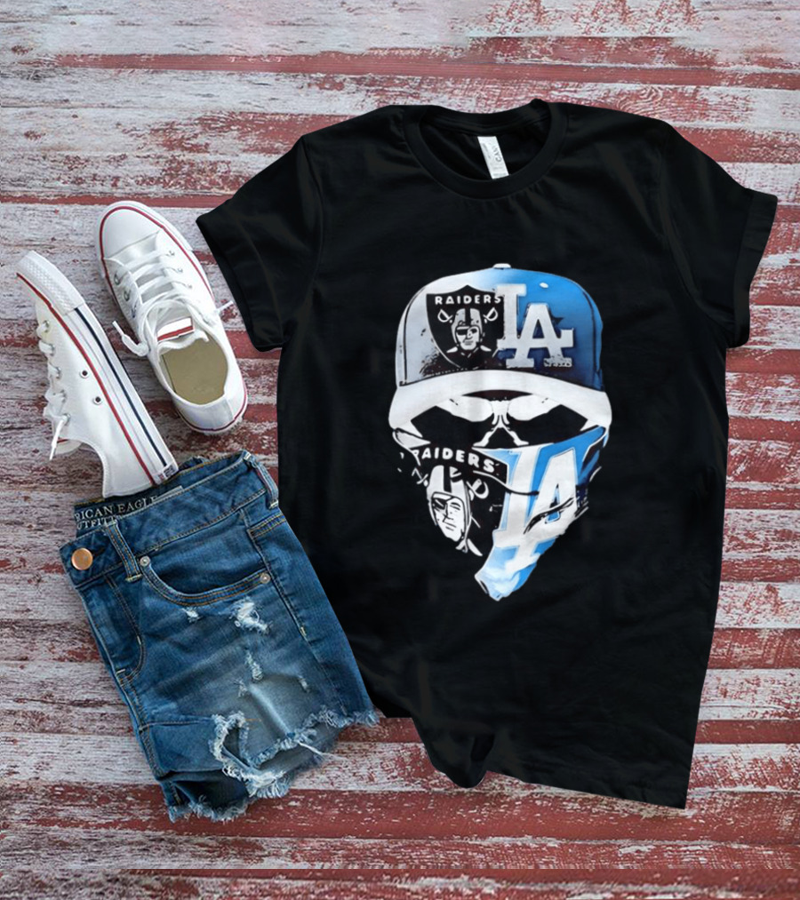 Las Vegas Raiders Los Angeles Dodgers Split Raiders LA T-Shirt