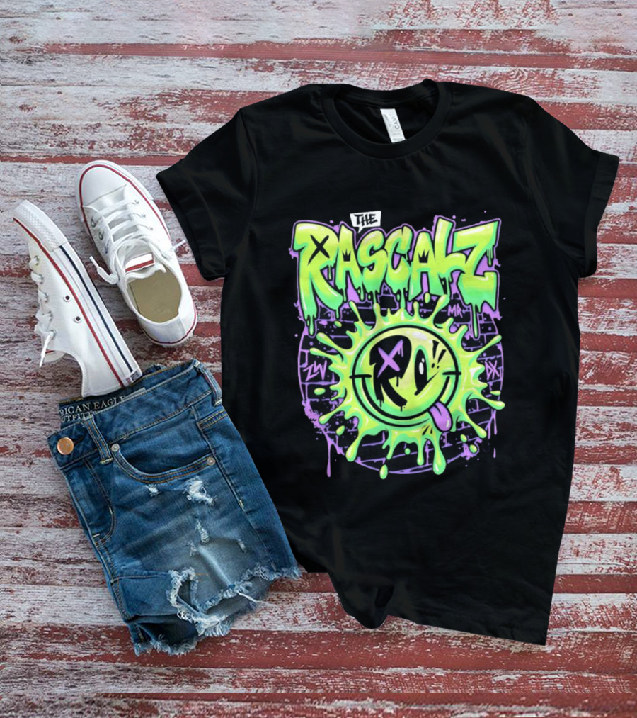 The Rascalz AEW Slime Smiley Graffiti T-Shirt