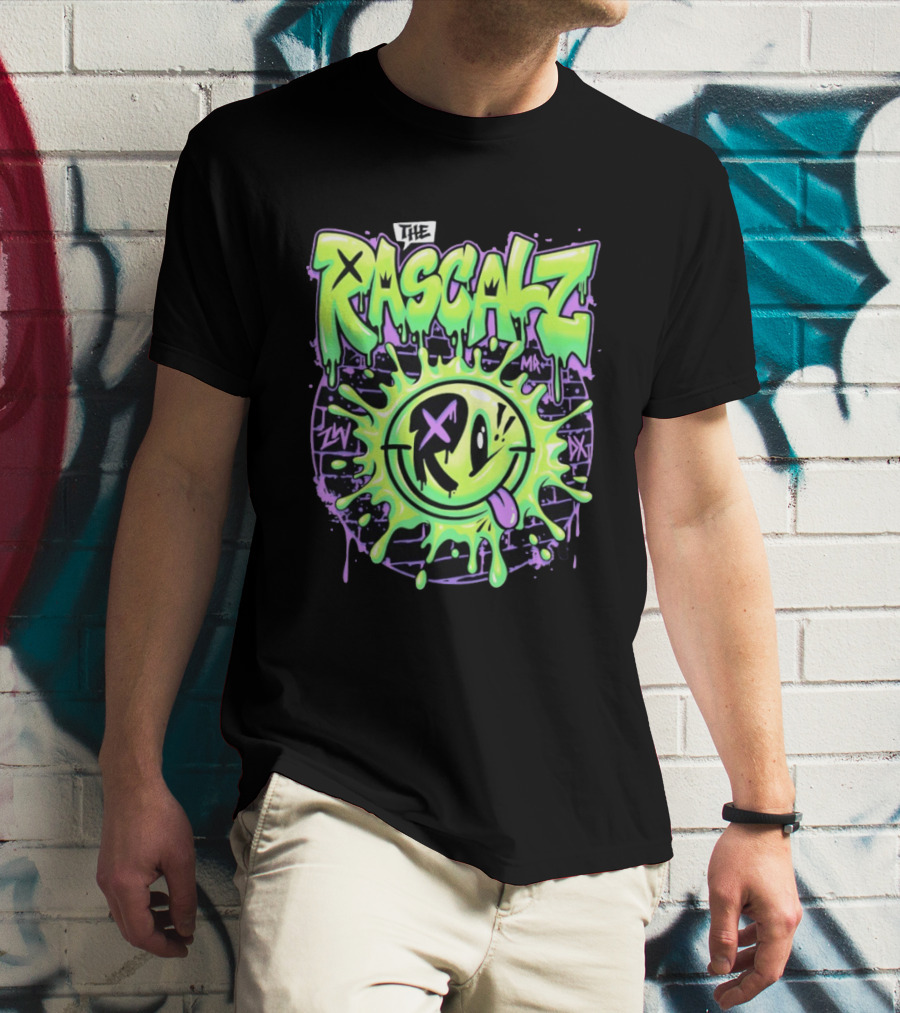 The Rascalz AEW Slime Smiley Graffiti T-Shirt