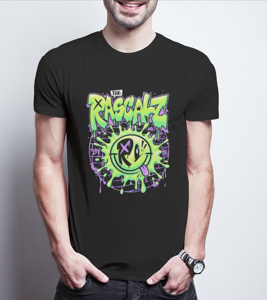 The Rascalz AEW Slime Smiley Graffiti T-Shirt