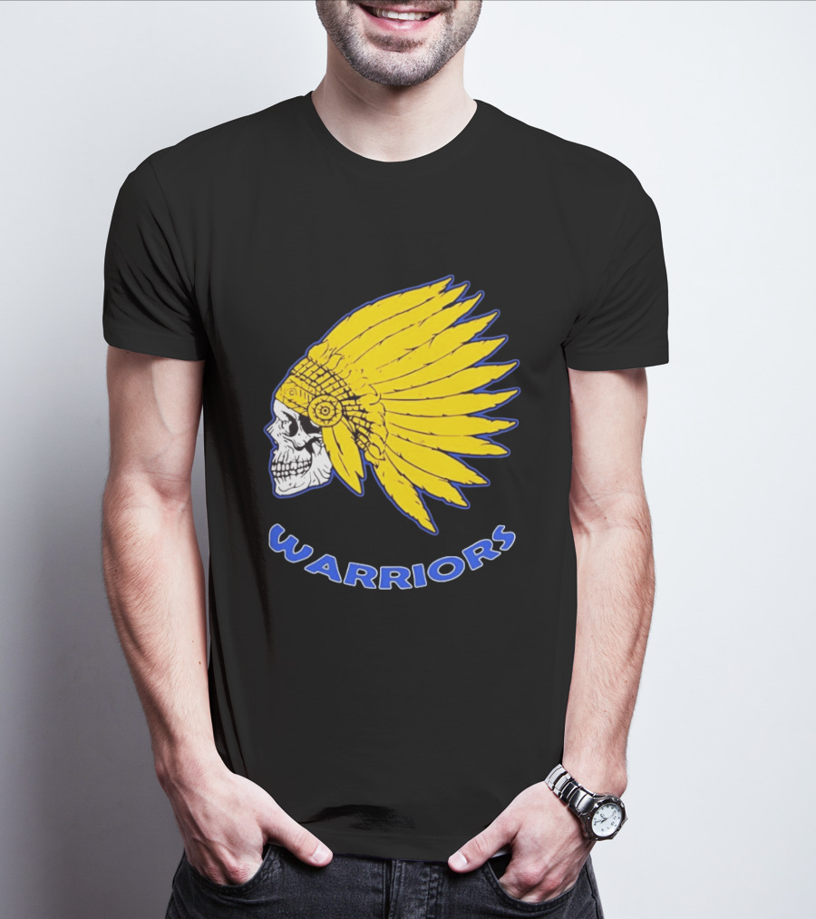 Warriors Fearless Spirit Skull Yellow Headdress T-Shirt