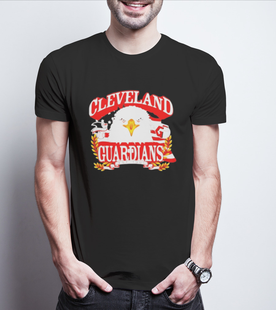 Cleveland Guardians Bald Eagle American Flag Baseball Est 1901 T-Shirt