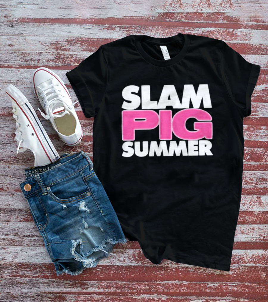 Slam Pig Summer Bold Pink Text Trend T-Shirt