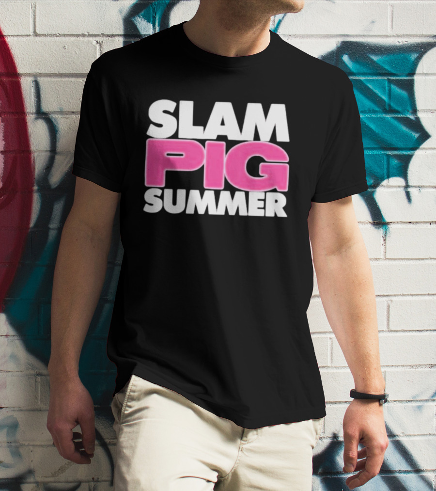 Slam Pig Summer Bold Pink Text Trend T-Shirt