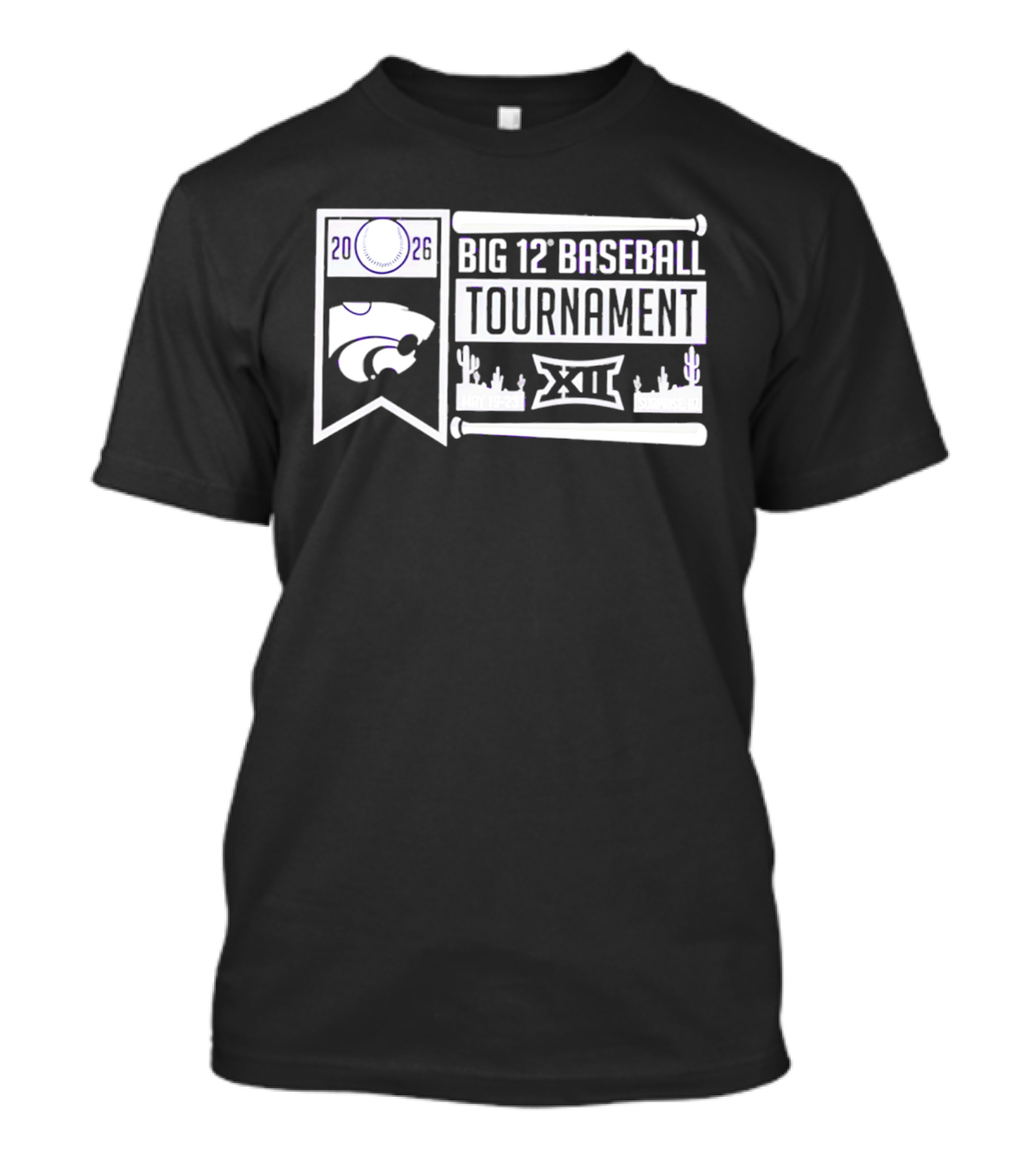 K State Wildcats 2026 Big 12 Baseball Tournament May 22 26 Surprise AZ T-Shirt