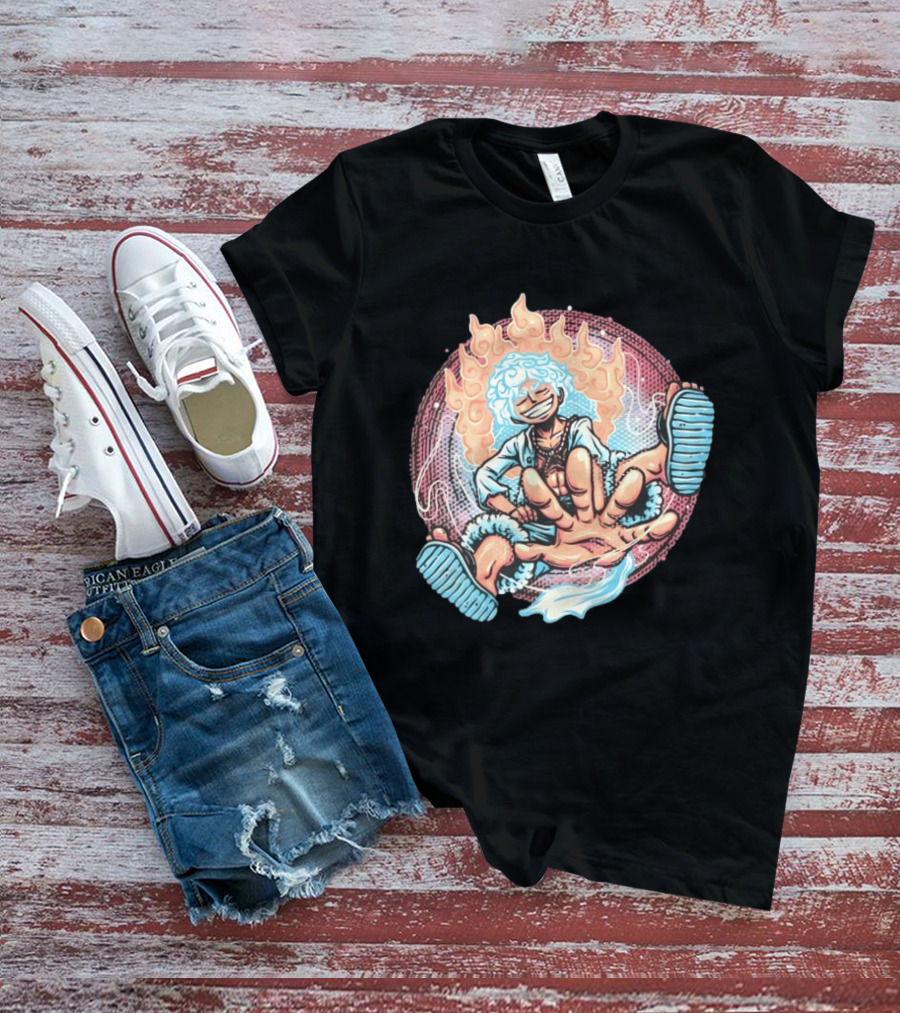 Luffy's Awakened Gear 5 Pirate King Manga Anime T-Shirt