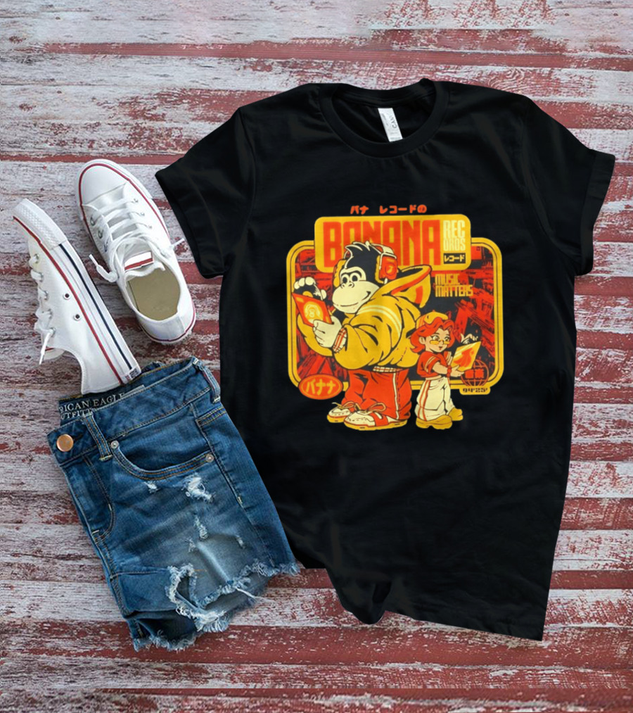 Banana Records Music Matters Retro Style Japanese T-Shirt