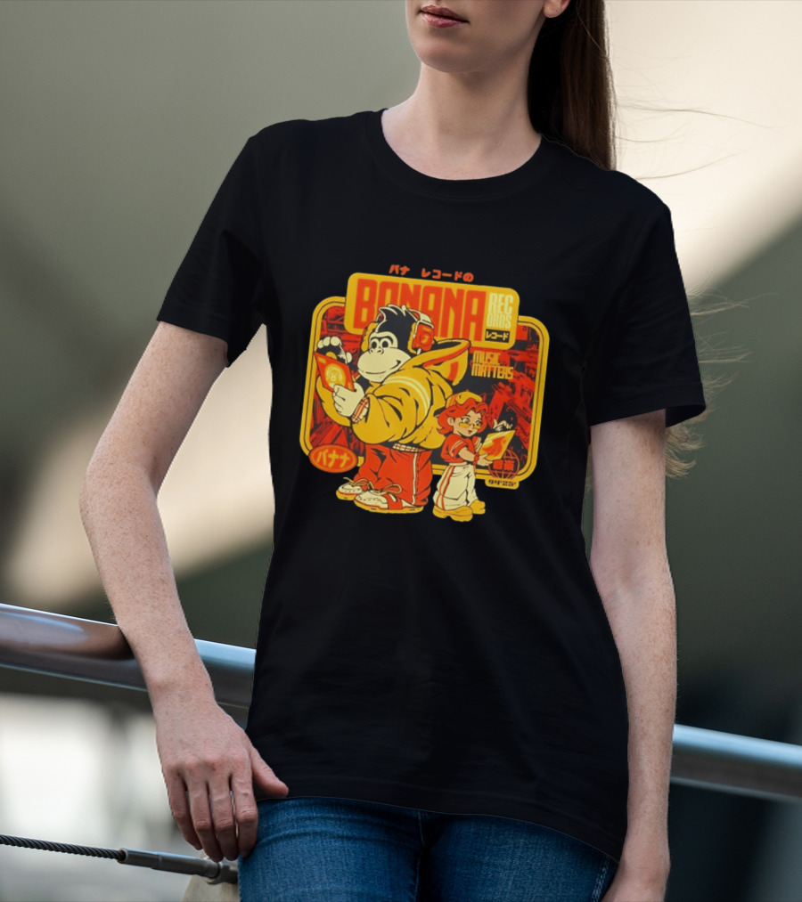 Banana Records Music Matters Retro Style Japanese T-Shirt