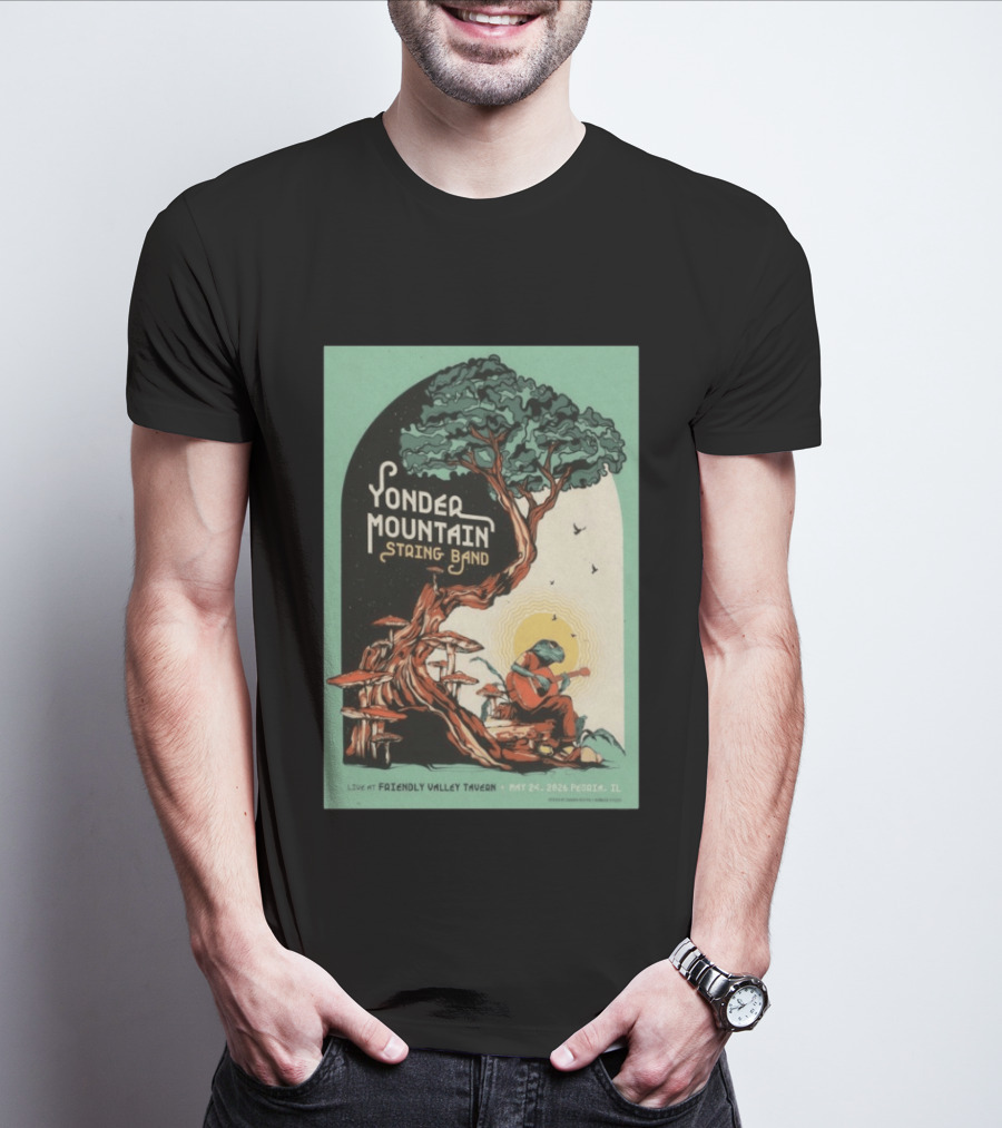 Yonder Mountain String Band Live At Friendly Valley Tavern Peoria IL May 24 2026 T-Shirt