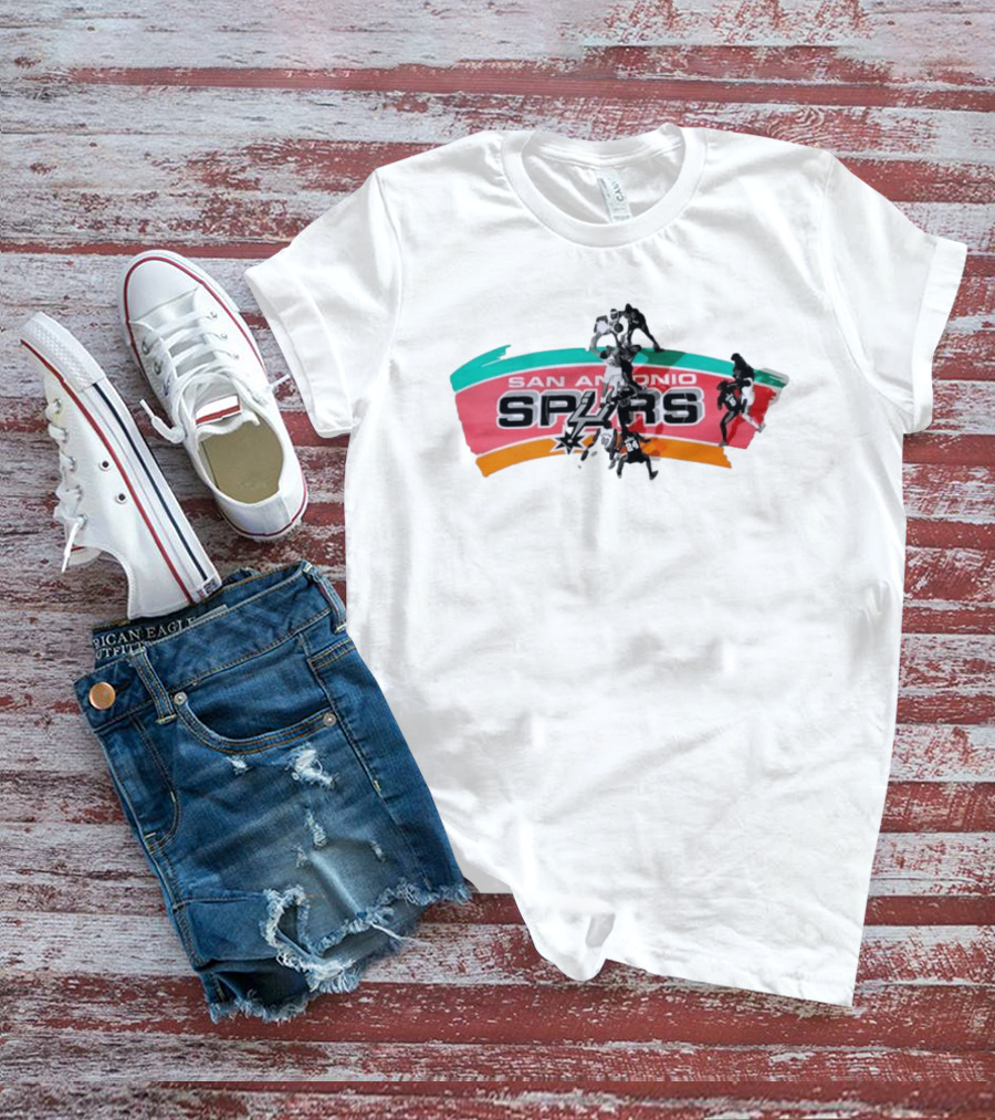 San Antonio Spurs Basketball Team Action Shot T-Shirt