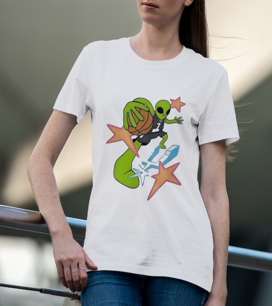 San Antonio Spurs Alien Basketball Dunking Stars T-Shirt