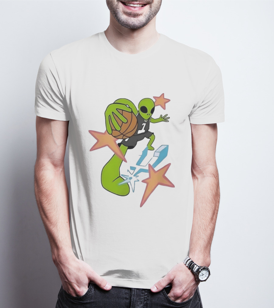 San Antonio Spurs Alien Basketball Dunking Stars T-Shirt