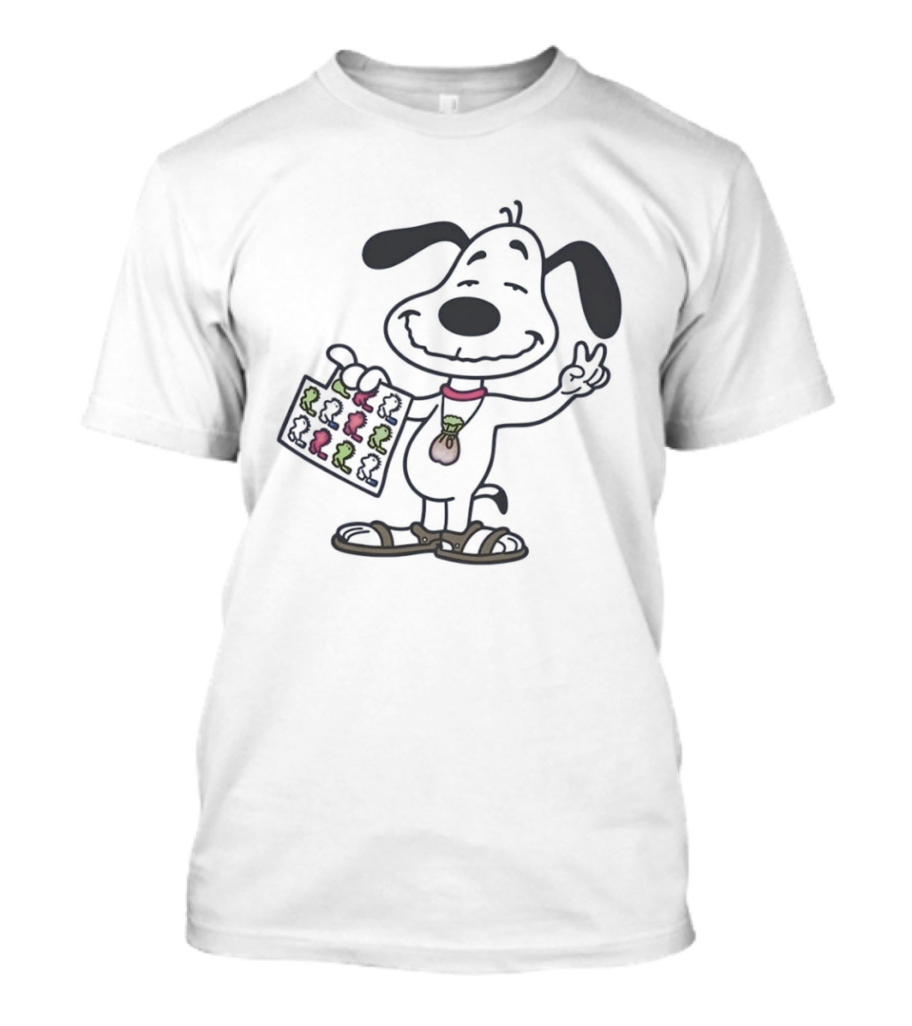Groovy Snoopy Psychedelic Peace Sign Woodstock Bag T-Shirt