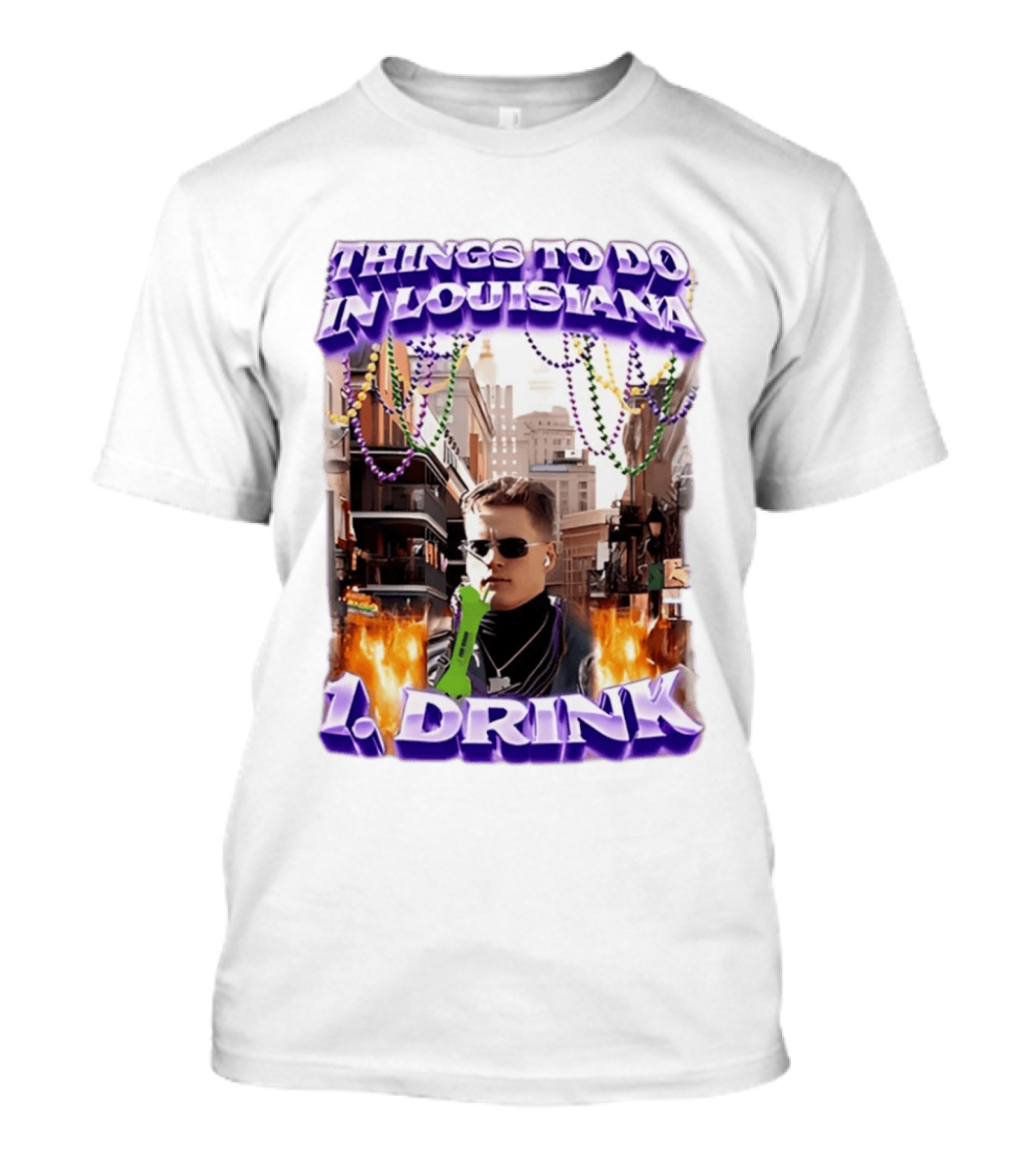 Things To Do In Louisiana Beads And Drinks Street Vibes T-Shirt