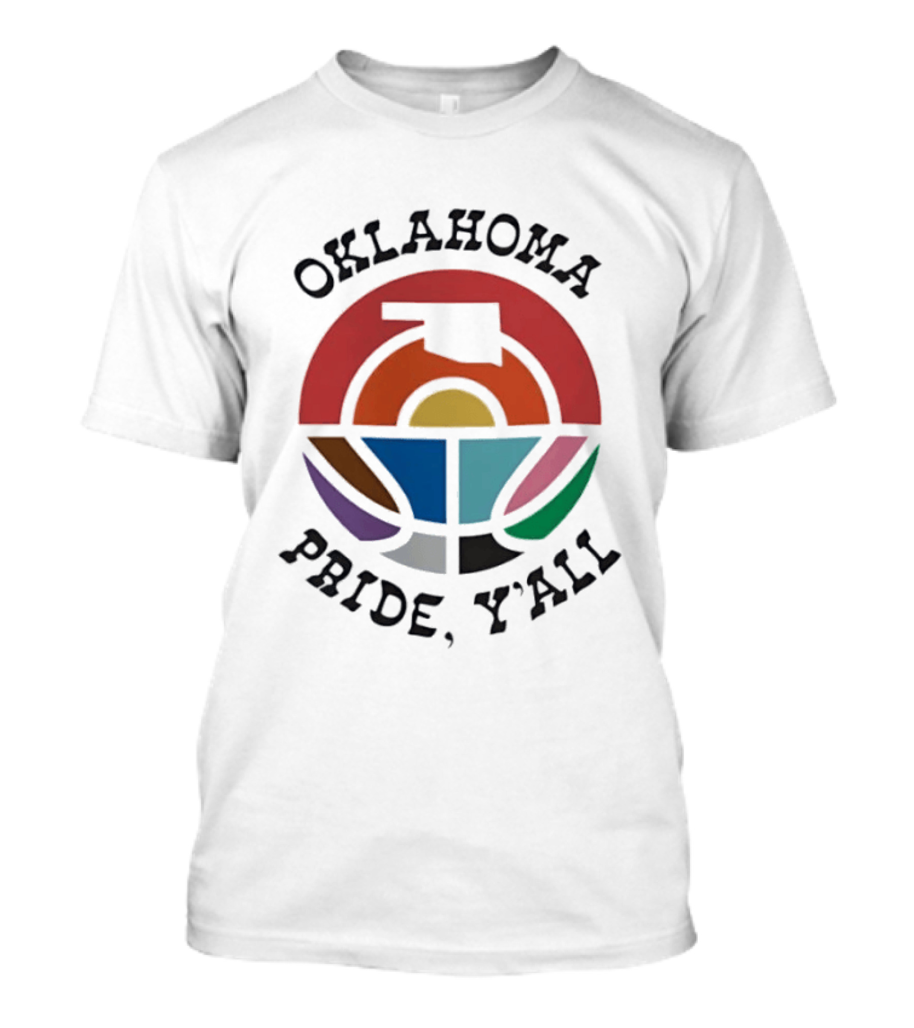 Oklahoma Pride Y'all Colorful State Sunset T-Shirt